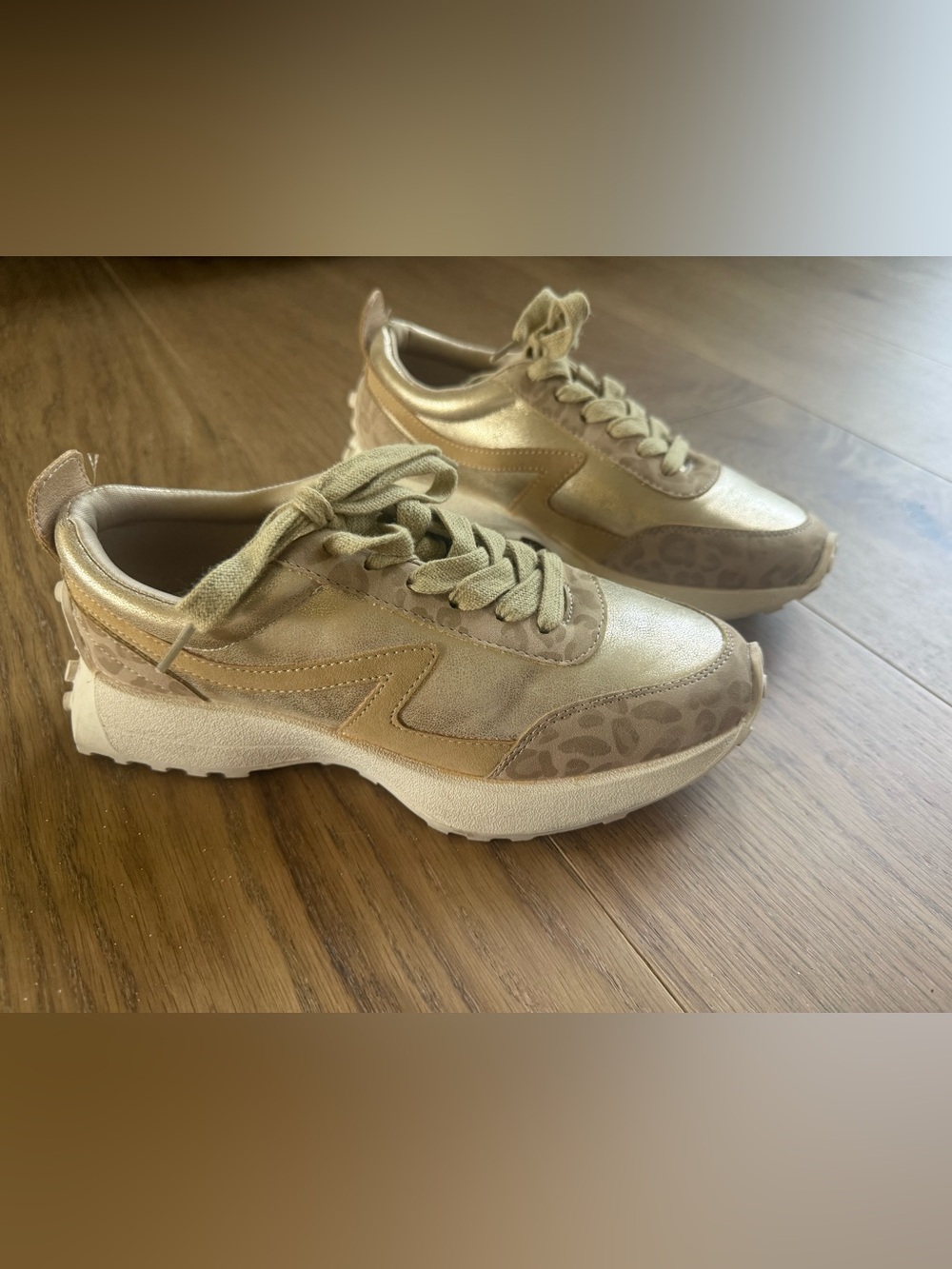 Girls MIA Gold Metallic and Taupe Fashion Sneakers
